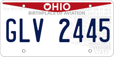 OH license plate GLV2445