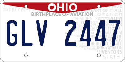 OH license plate GLV2447