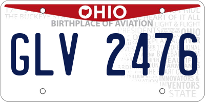 OH license plate GLV2476