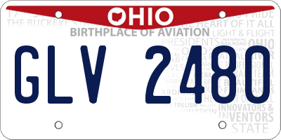 OH license plate GLV2480