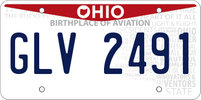 OH license plate GLV2491