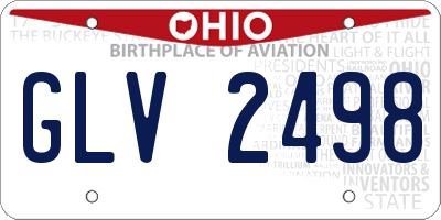 OH license plate GLV2498