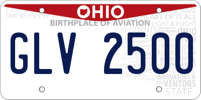OH license plate GLV2500