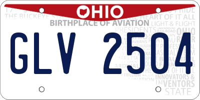 OH license plate GLV2504