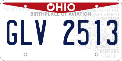 OH license plate GLV2513