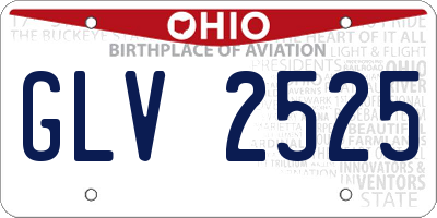 OH license plate GLV2525