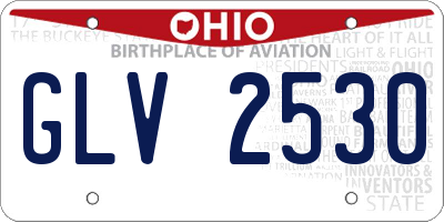 OH license plate GLV2530