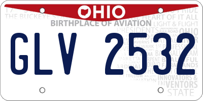 OH license plate GLV2532