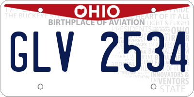 OH license plate GLV2534