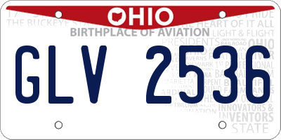 OH license plate GLV2536