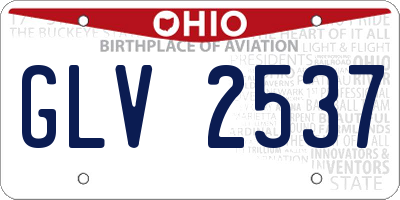 OH license plate GLV2537