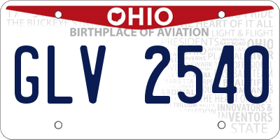 OH license plate GLV2540