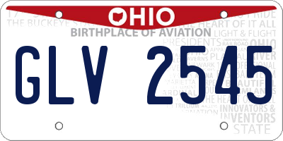 OH license plate GLV2545