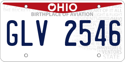OH license plate GLV2546
