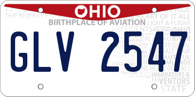 OH license plate GLV2547