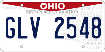 OH license plate GLV2548