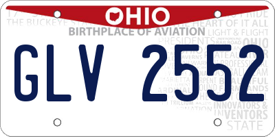 OH license plate GLV2552