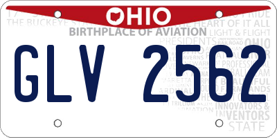 OH license plate GLV2562