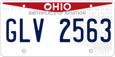 OH license plate GLV2563