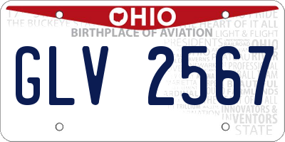 OH license plate GLV2567