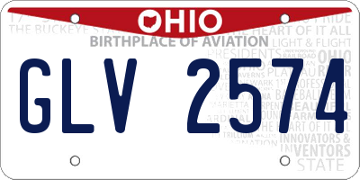 OH license plate GLV2574