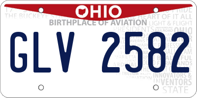 OH license plate GLV2582