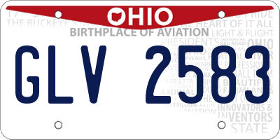 OH license plate GLV2583