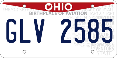 OH license plate GLV2585