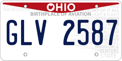 OH license plate GLV2587