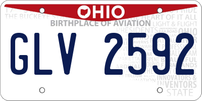 OH license plate GLV2592
