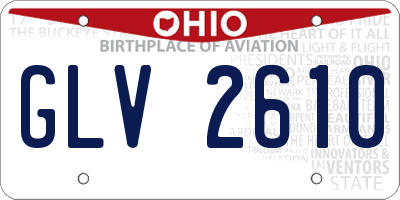 OH license plate GLV2610