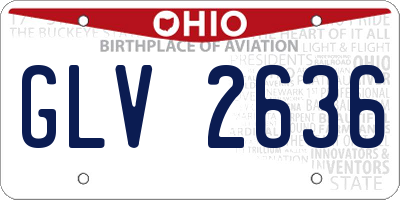 OH license plate GLV2636