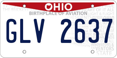OH license plate GLV2637