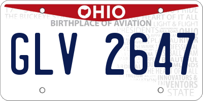 OH license plate GLV2647
