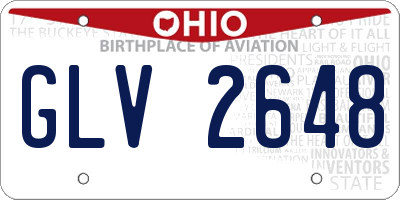 OH license plate GLV2648