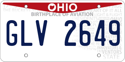 OH license plate GLV2649