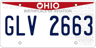 OH license plate GLV2663