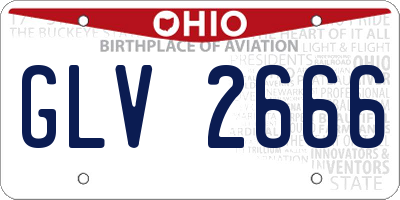 OH license plate GLV2666