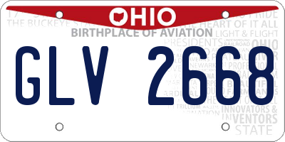 OH license plate GLV2668
