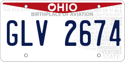 OH license plate GLV2674