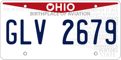 OH license plate GLV2679