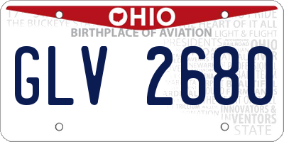 OH license plate GLV2680