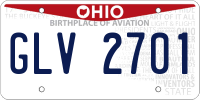 OH license plate GLV2701