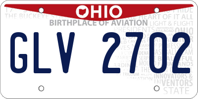 OH license plate GLV2702