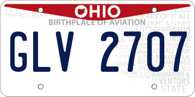 OH license plate GLV2707