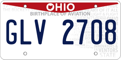 OH license plate GLV2708
