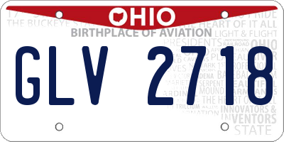OH license plate GLV2718