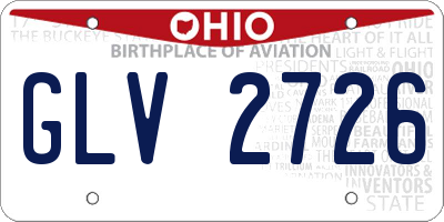 OH license plate GLV2726