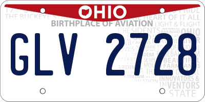 OH license plate GLV2728