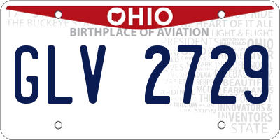 OH license plate GLV2729